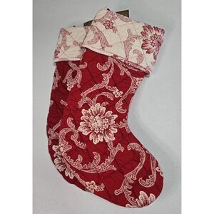 2 Vintage Christmas Stocking Dillard’s Quilted Red/White NEW